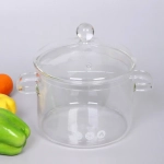 Кастрюля из боросиликатного стекла 1,9л «Хай-Тек» со стеклянными ручками