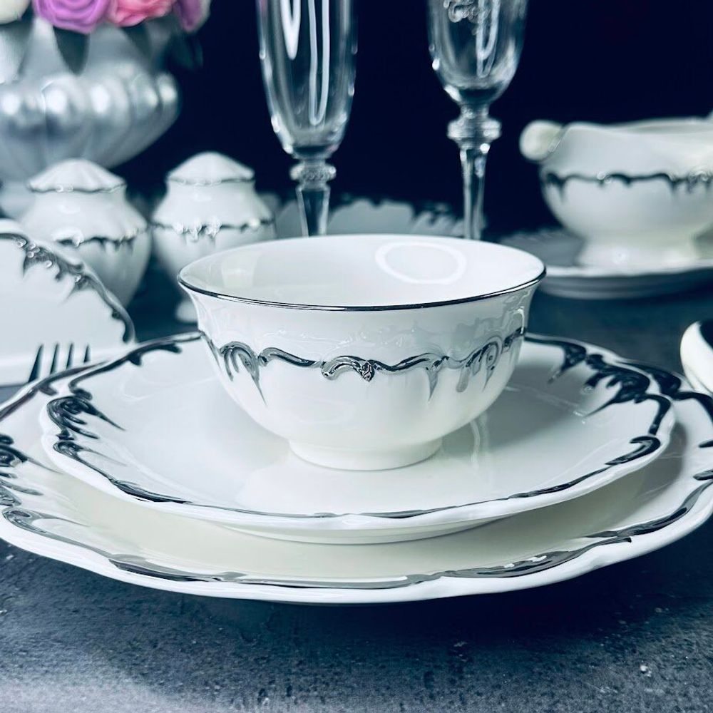 Lenardi 666-404 Набор из 2 салатников 9см ARGENTO в под.уп.(х12)Фарфор