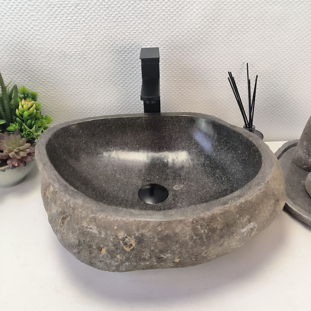 Раковина из речного камня RS-63463 (50*40*16) 0122