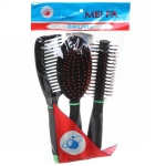 Расчески в наборе 3шт, цвет черный, упаковка пакет