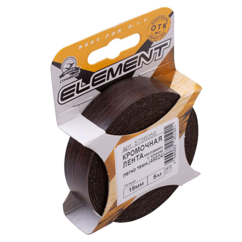 ЛЕНТА КРОМОЧНАЯ ELEMENT 19ММ ЛЕГНО ТЕМНЫЙ (48024) 5М 218900