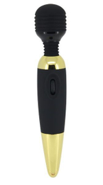 Чёрно-золотой вибромассажер для тела и эрогенных зон Power Wand