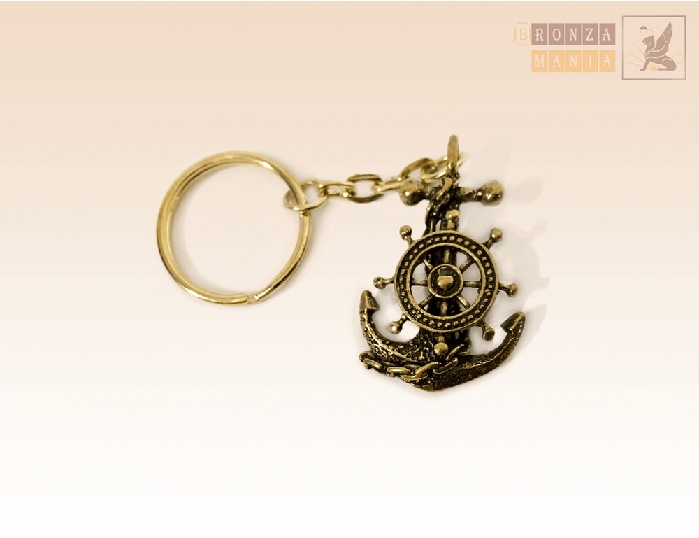 брелок Якорь со штурвалом
