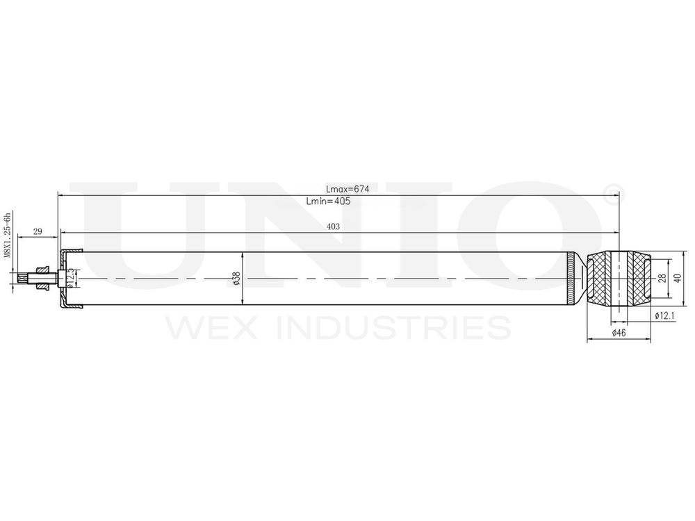 Амортизатор газовый задней подвески UNIO SAB-10689