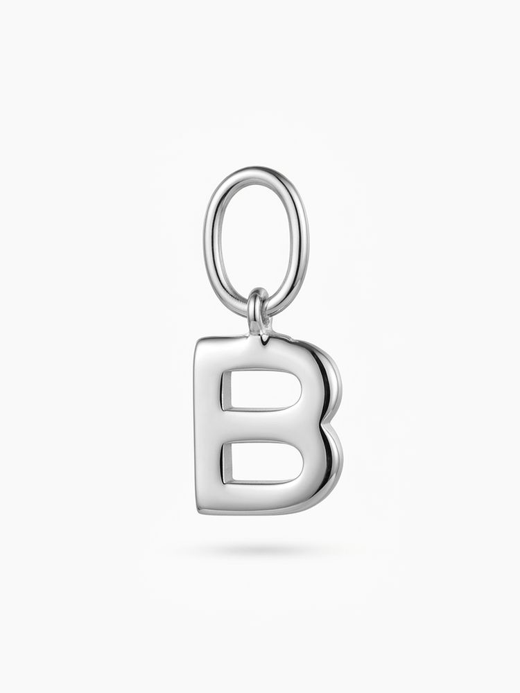 Подвеска буква B из серебра