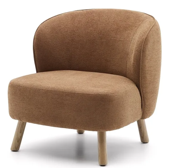 Кресло Ulit из терракотового шенилла с ножками из светлого бука