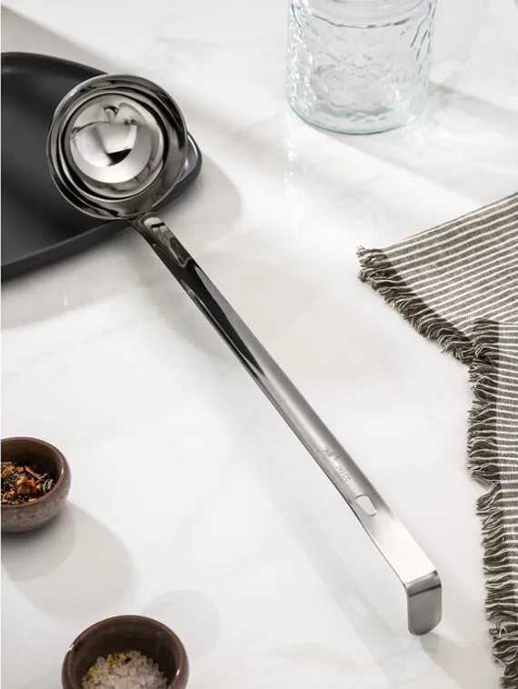 Половник, 240 мл, h=44,5 см, цельнонатянутый, цвет серебряный