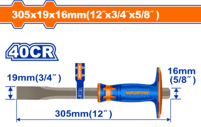 Зубило с протектором 19х16х305 мм (6/36) WADFOW WCC2311