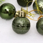 Новогодние шары 3 см (набор 9 шт) «Микс фактур», изумруд