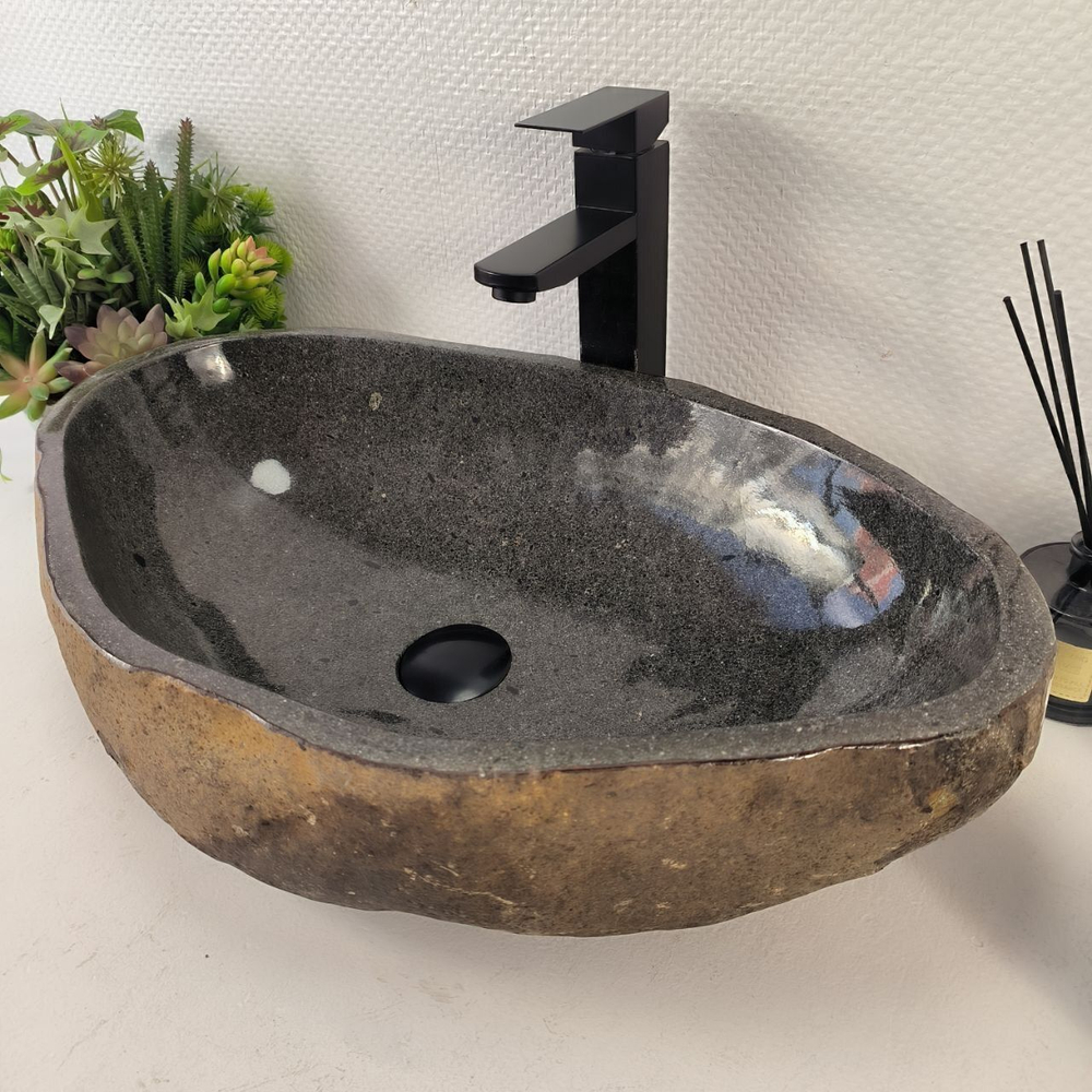 Каменная раковина из речного камня RS-05463 (60*36*14) 0857 из натурального камня