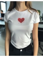 Футболка больших размеров с принтом сердце