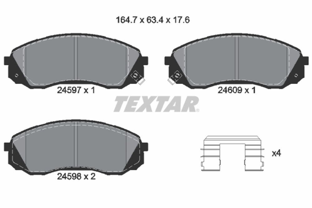 TEXTAR - 2459701-TET - Brake Pad Set, disc brake