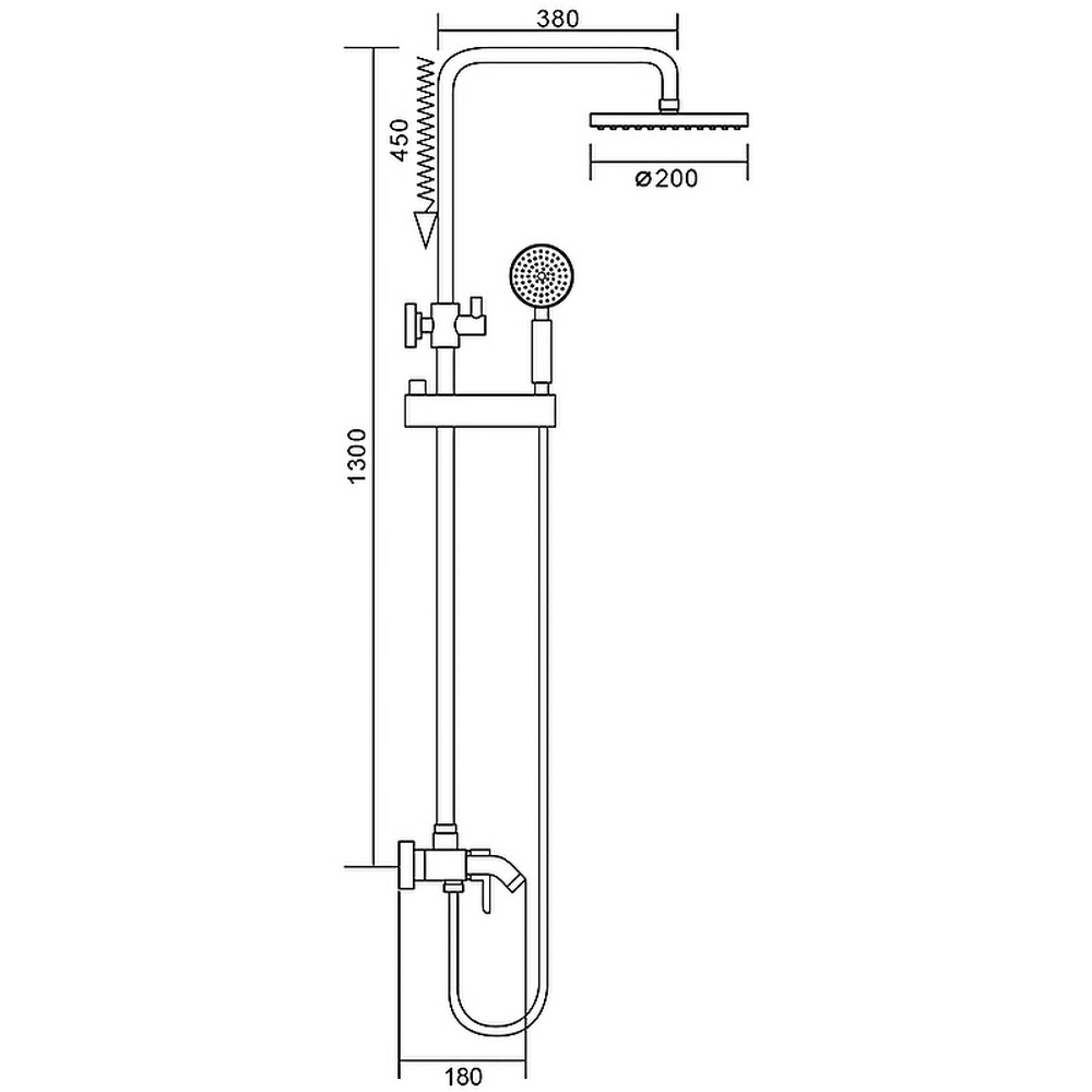 Душевая стойка Frap (Фрап) F2416 со смесителем и изливом, Хром
