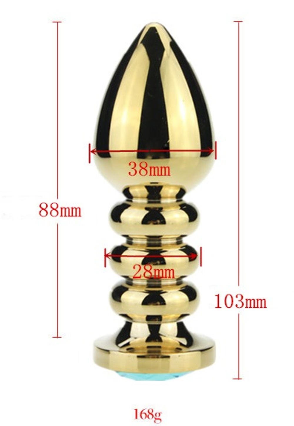 Пробка металл фигурная золото с зеленым стразом 10,3х3,8см 47424-6MM