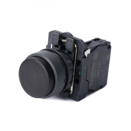 Кнопка модульная SB5 в сборе 22мм выступающая с возвратом пластик 1НО черн. SE SB5AL21