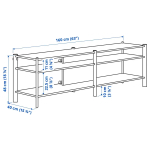 Шкаф для ТВ - IKEA JÄTTESTA/JATTESTA, 240x40x194см, черный, ЯТТЕСТА/ЙЕТТЕСТА ИКЕА