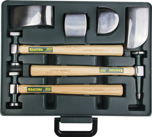 Набор KRAFTOOL ″INDUSTRIE″ рихтовочный 7 предметов: 3 молотка, 4 правки
