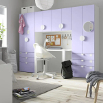 Гардероб - IKEA SMÅSTAD/SMASTAD/СМОСТАД ИКЕА,  181х240 см, белый/фиолетовый