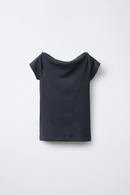 ZARA ФУТБОЛКА ИЗ СМЕСОВОГО МОДАЛА, АТРАЦИТОВО-СЕРЫЙ