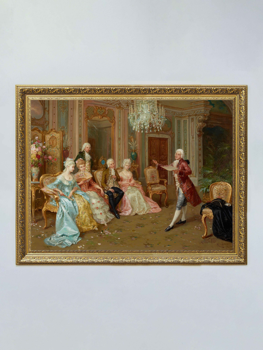 Картина на стену для интерьера на холсте "Золотой век" в классической раме 41*51 см