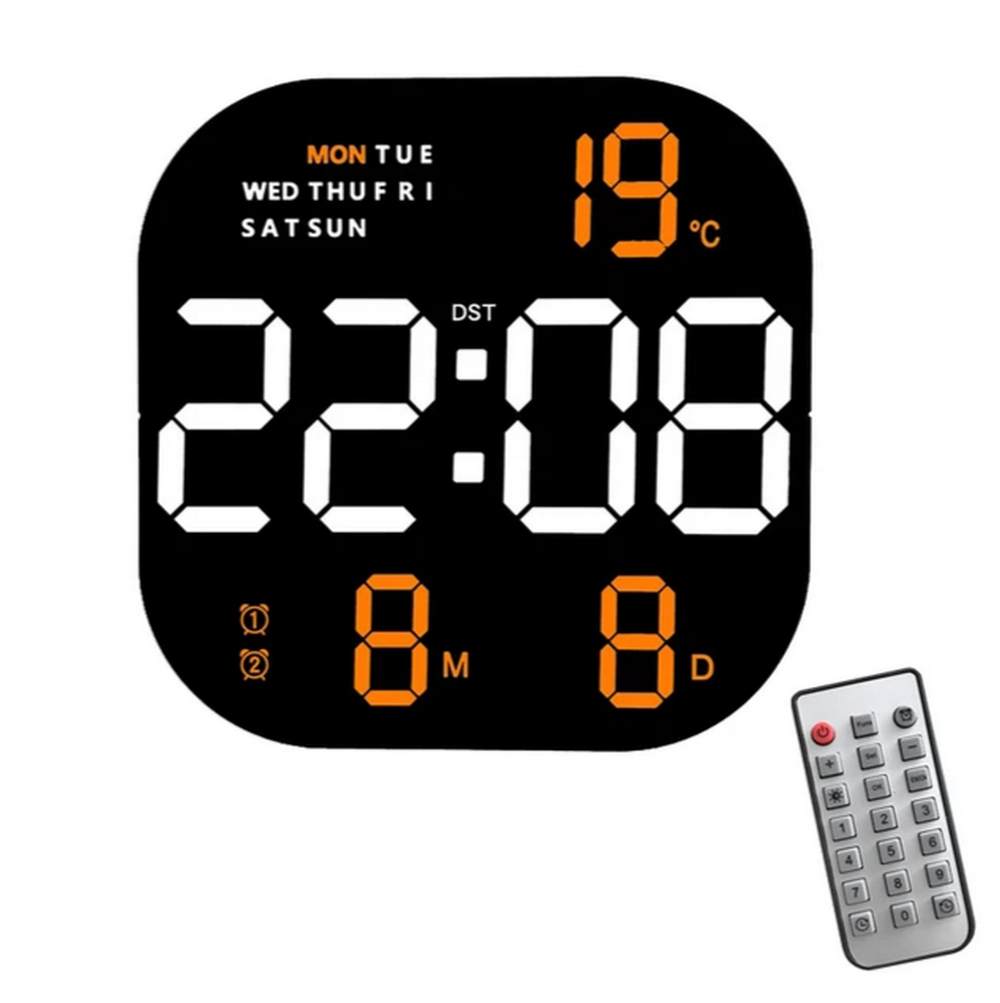 Часы настенные LED MIRROR NO.: 6633 White&Orange