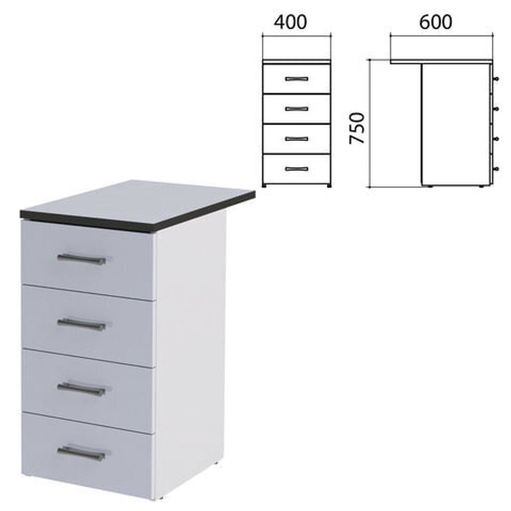 Тумба приставная "Монолит", 400х600х750 мм