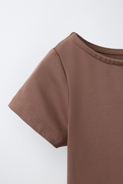 ZARA БОДИ ИЗ ПОЛИАМИДА, СЕРОВАТО-КОРИЧНЕВЫЙ