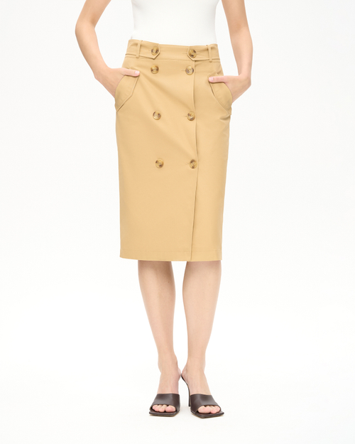 Юбка миди из хлопка с клапанами