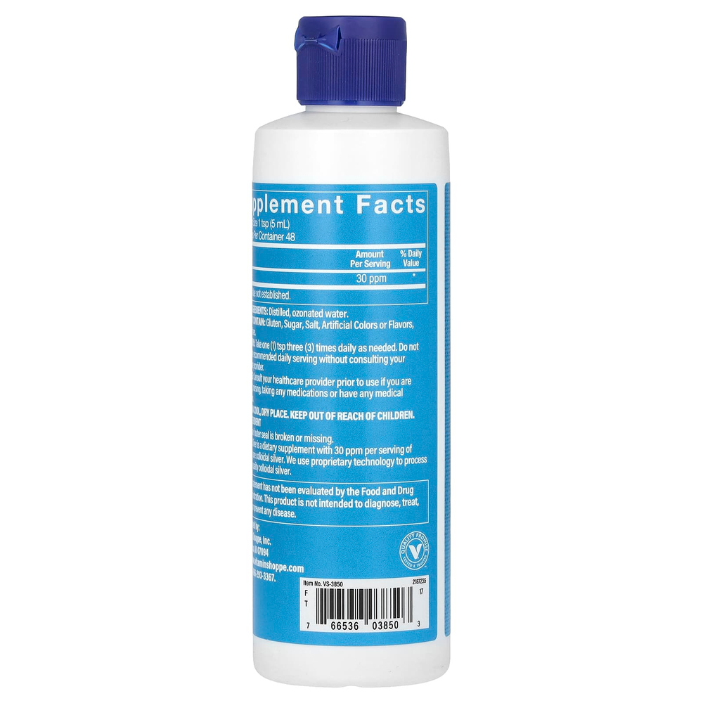 The Vitamin Shoppe, Коллоидное серебро, 30 част. / Млн, 237 мл (8 жидк. унц.)