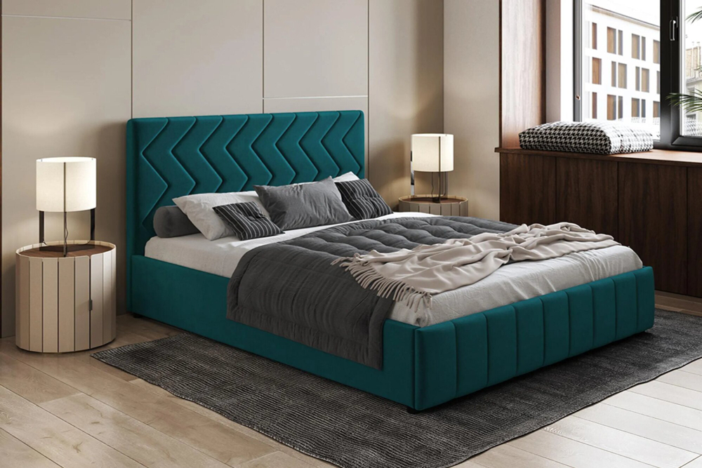 Кровать Агата, спальное место 160х200, велюр