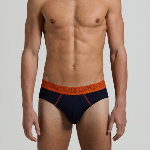 Мужские трусы брифы (черный, темно-синий) набор 2 в 1 Bikkembergs OUTLINE BKK51USP25BI/2