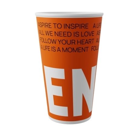 Стаканы бумажные однослойные 400мл DPE16 оранжевые "Enjoy new" (50/1000шт)