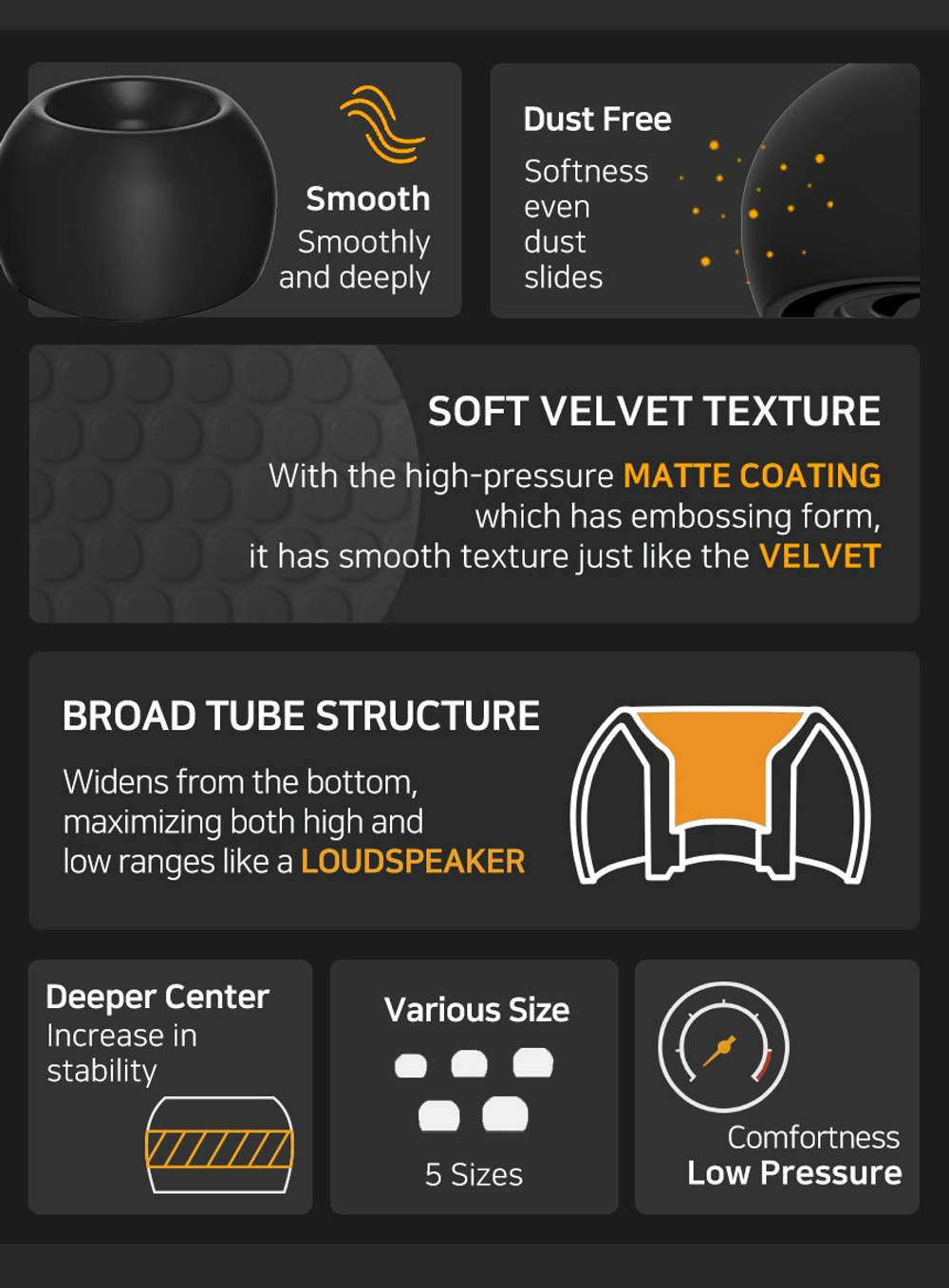 Амбушюры Divinus Velvet Wide Bore Full 5 пар