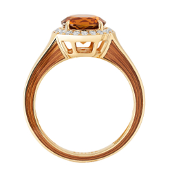 Кольцо с Турмалином и Бриллиантами, Эмаль, R0143-3/3