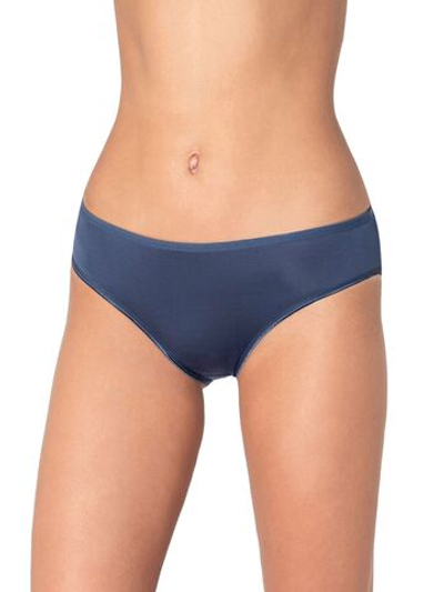 Бамбуковые трусики-слипы с кружевными элементами (Размер: S) (Цвет: темно-синий)