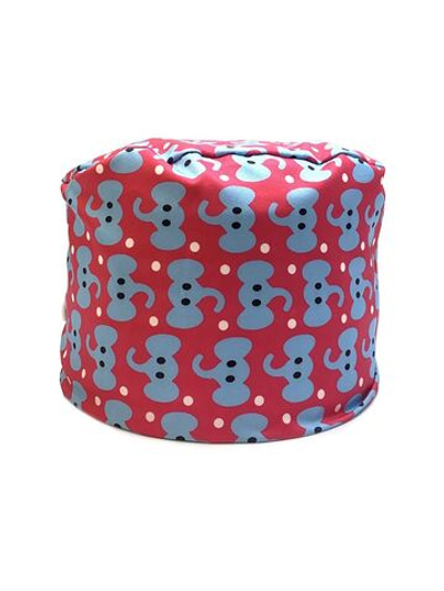 Шапочка медицинская, принт "Слоны голубые", розовая