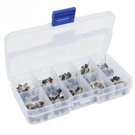 Набор транзисторов 200шт, 10 видов ТО-92 по 20 шт: C337 BC327 2N2222 2N2907 2N3904 2N3906 S8050 S855