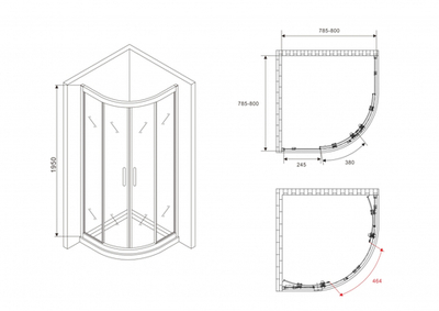 Душевой уголок ABBER Schwarzer Diamant AG01080B