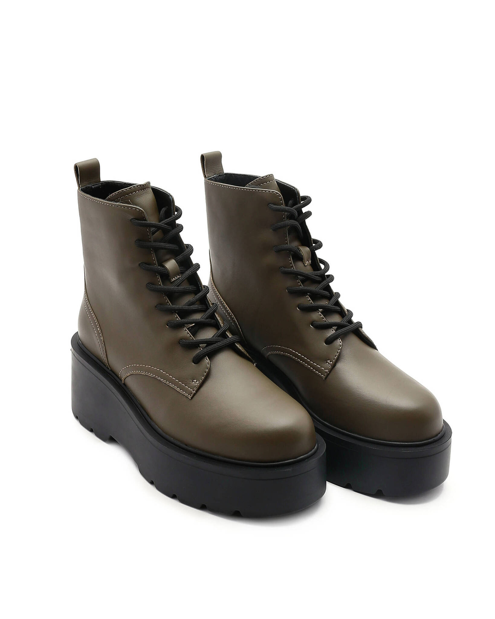 Кожаные ботильоны Pinko - оливковый(1H214F A08K)