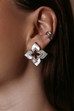 Серьги "TRUE FLOWERS" с перламутром в серебре