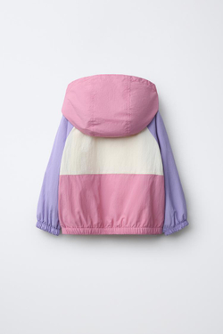 ZARA ДОЖДЕВИК WATER REPELLENT В СТИЛЕ КОЛОР-БЛОК, РАЗНОЦВЕТНЫЙ