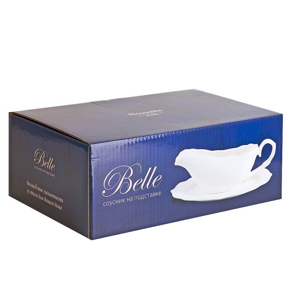 Соусник на подставке "Belle" 22,5*15,5*8,5см. v=330мл (фарфор) (подарочная упаковка)