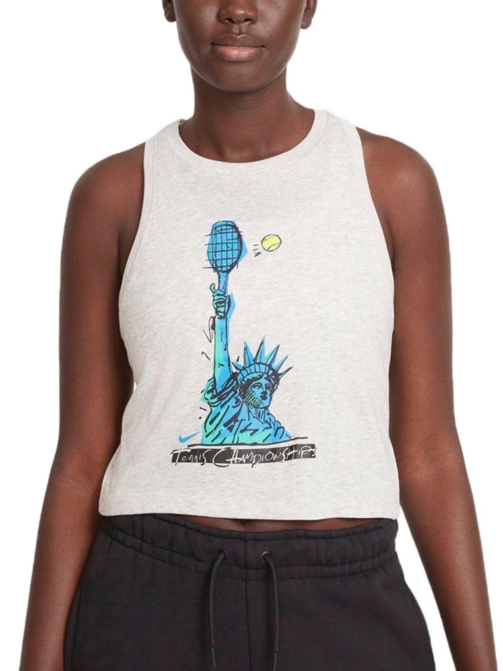 Женский топ теннисный Nike Court Dri-Fit Tank NYC Liberty W - grey heather