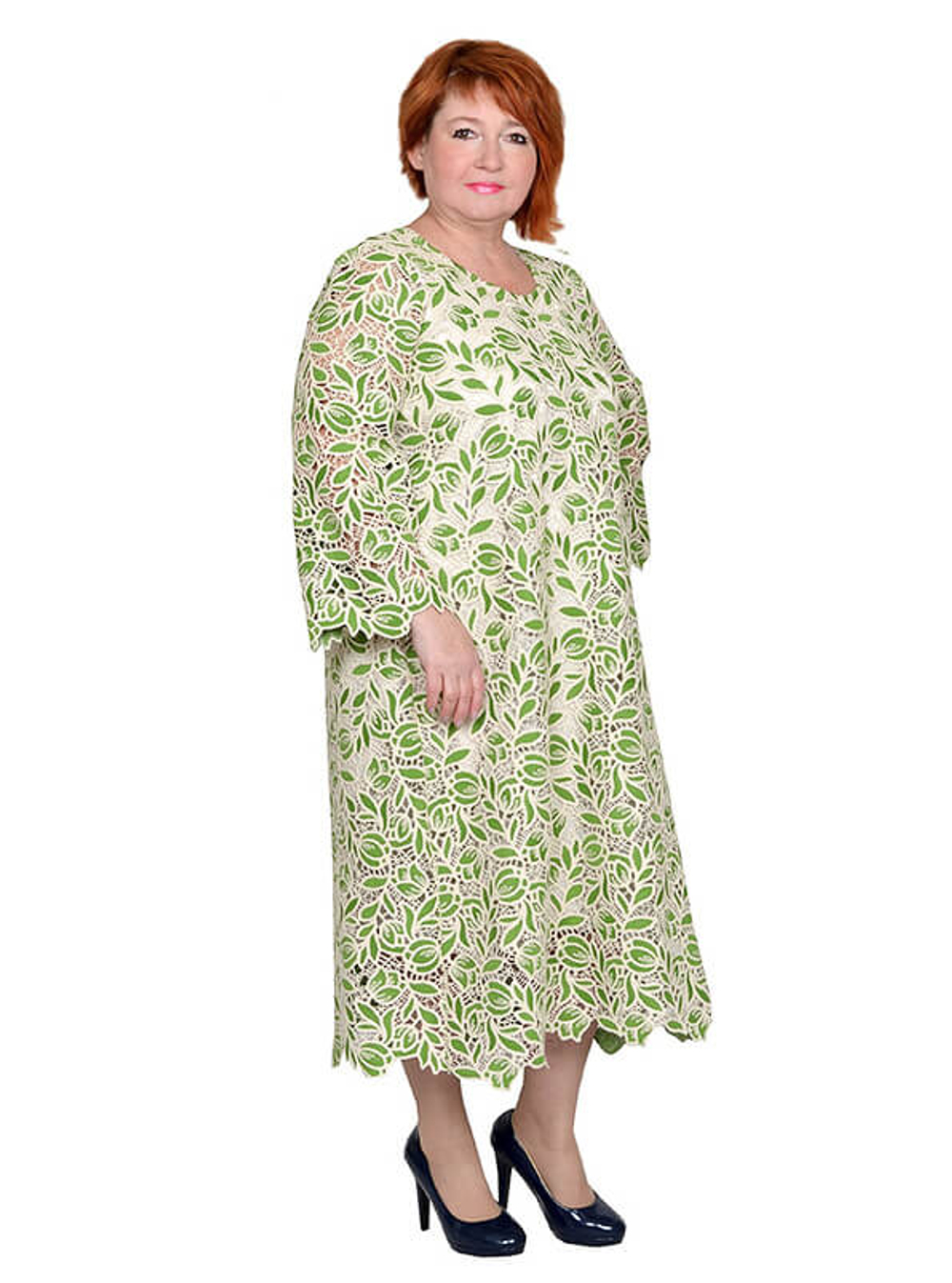 Платье-миди из кружева Лайм