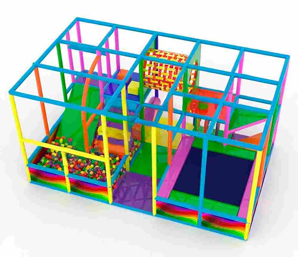 Детский игровой лабиринт с крышей «Палитра радости» 6,15×3,69×3,2 м