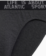 Мужские трусы слипы спорт Atlantic, набор 3 шт., хлопок, тёмно-серый меланж + медно-багряный меланж + коричневый меланж, 3MP-209