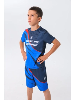 Детский спортивный костюм шорты и футболка для тренировок