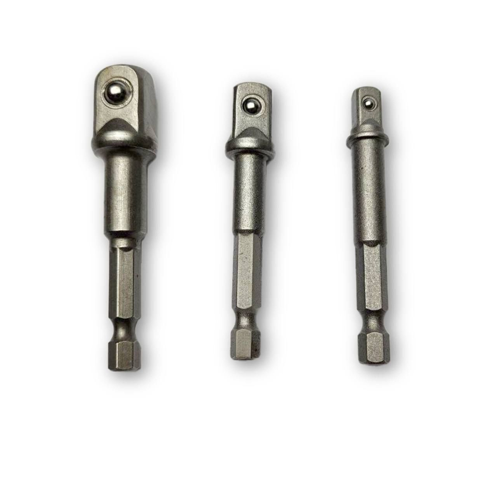 Набор переходников (адаптеров) шестигранник SINICA 1/4" на квадрат 1/4", 3/8", 1/2"