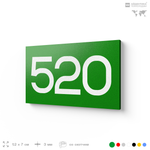 Номер на дверь 520, табличка на дверь для офиса, квартиры, кабинета, аудитории, склада, зеленая 120х70 мм, Айдентика Технолоджи