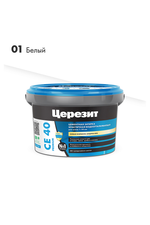 Затирка ЦЕРЕЗИТ СЕ 40 PREMIUM эластичная водоотталкивающая для швов белая 01 2кг